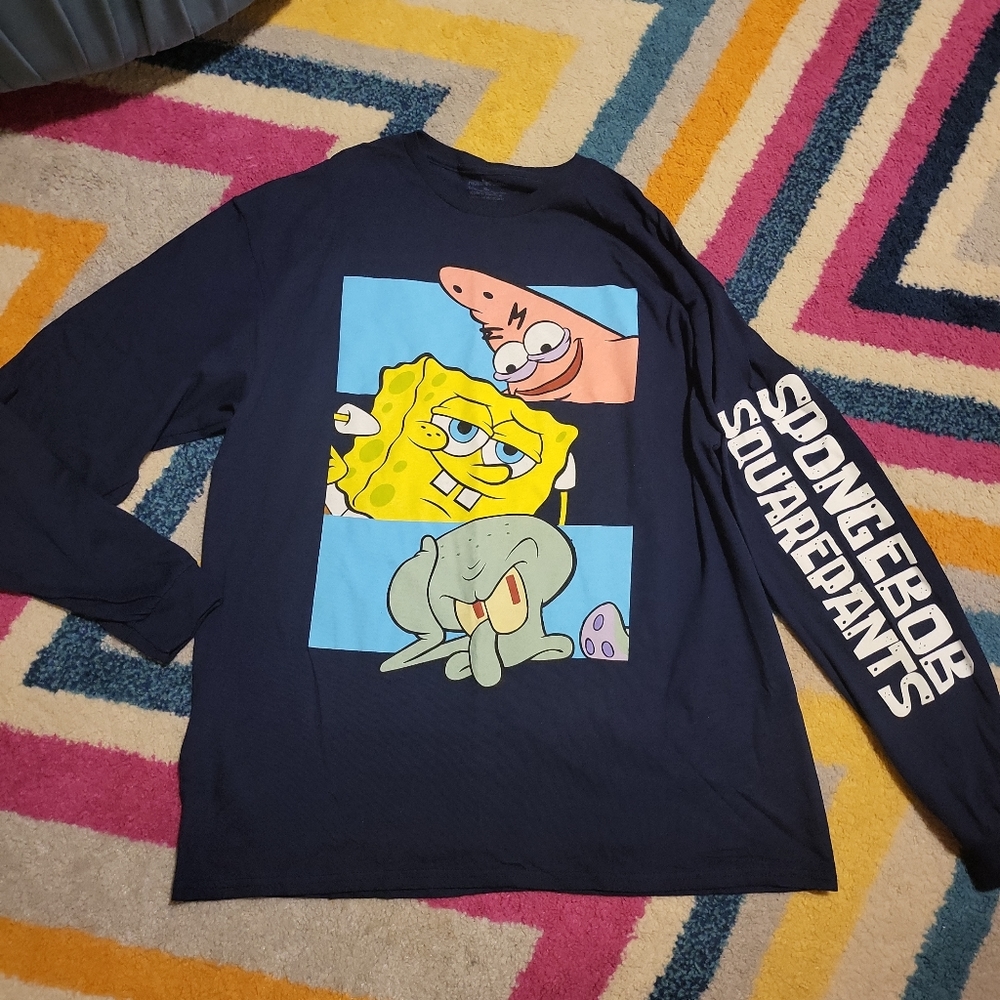 NWT Nickelodeon Men's XL Spongebob Squarepants Long Sleeve Shirt Patrick +